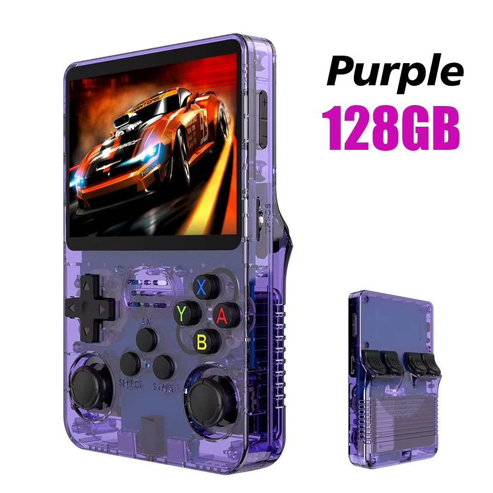 128G Retro Handheld Game Console Linux System 3.5 Inch IPS Screen Portable Pocket Video Player 2 Joystick 64G Games Kid Gift