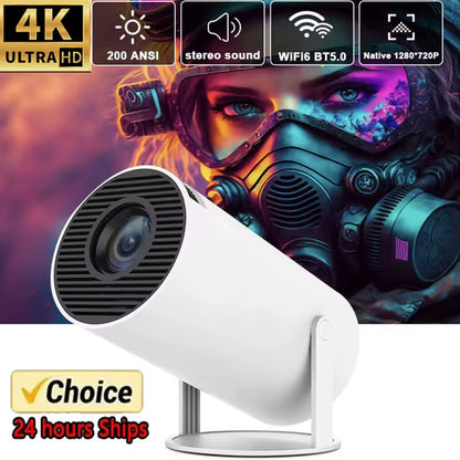 2025 New Projector HY300 PRO 4K Android 11 Dual Wifi6 260ANSI Allwinner H713 BT5.0 1080P 1280*720P Home Cinema Outdoor Projetor