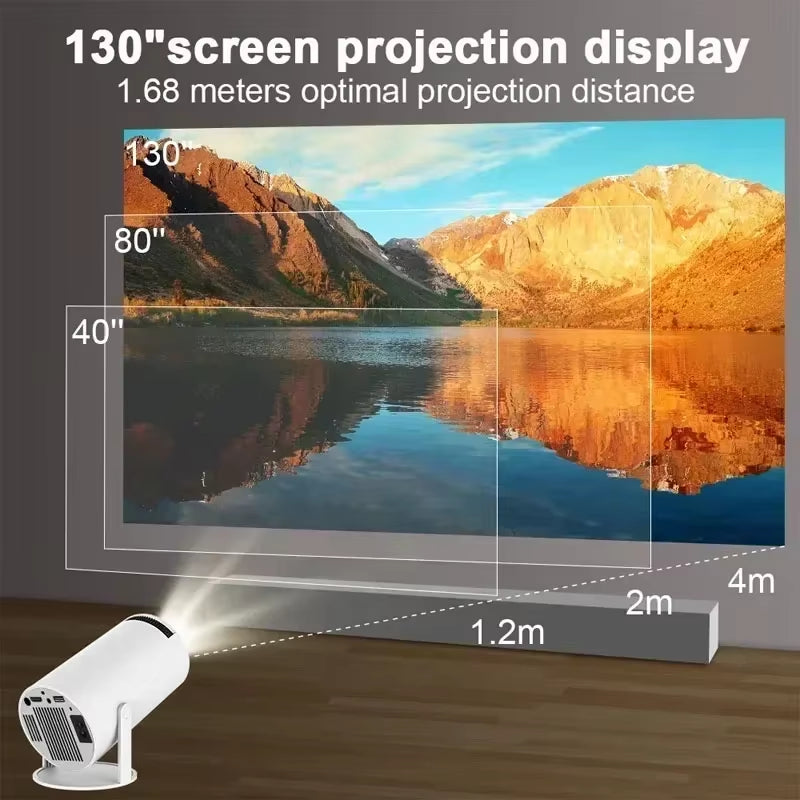 2025 New Projector HY300 PRO 4K Android 11 Dual Wifi6 260ANSI Allwinner H713 BT5.0 1080P 1280*720P Home Cinema Outdoor Projetor