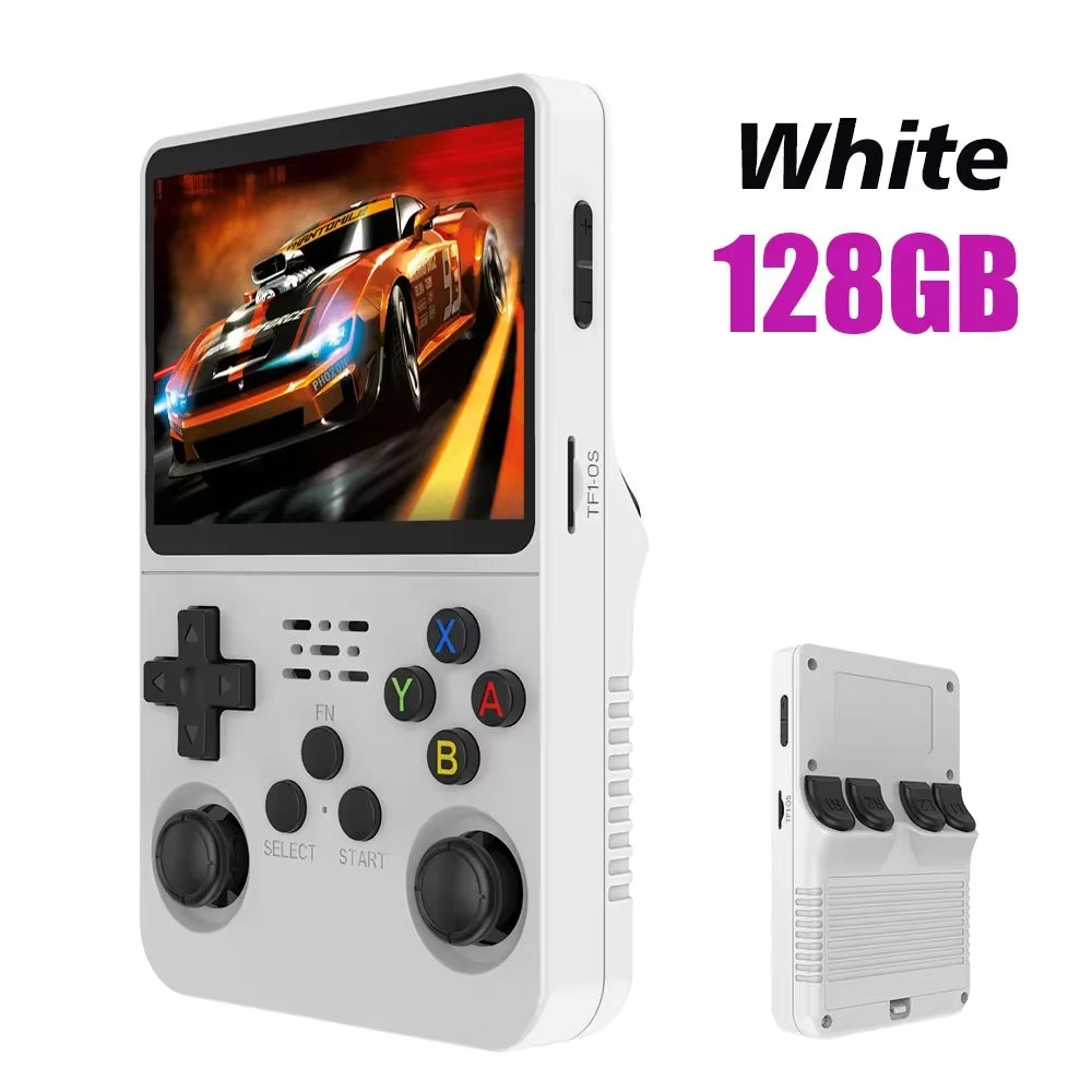 128G Retro Handheld Game Console Linux System 3.5 Inch IPS Screen Portable Pocket Video Player 2 Joystick 64G Games Kid Gift