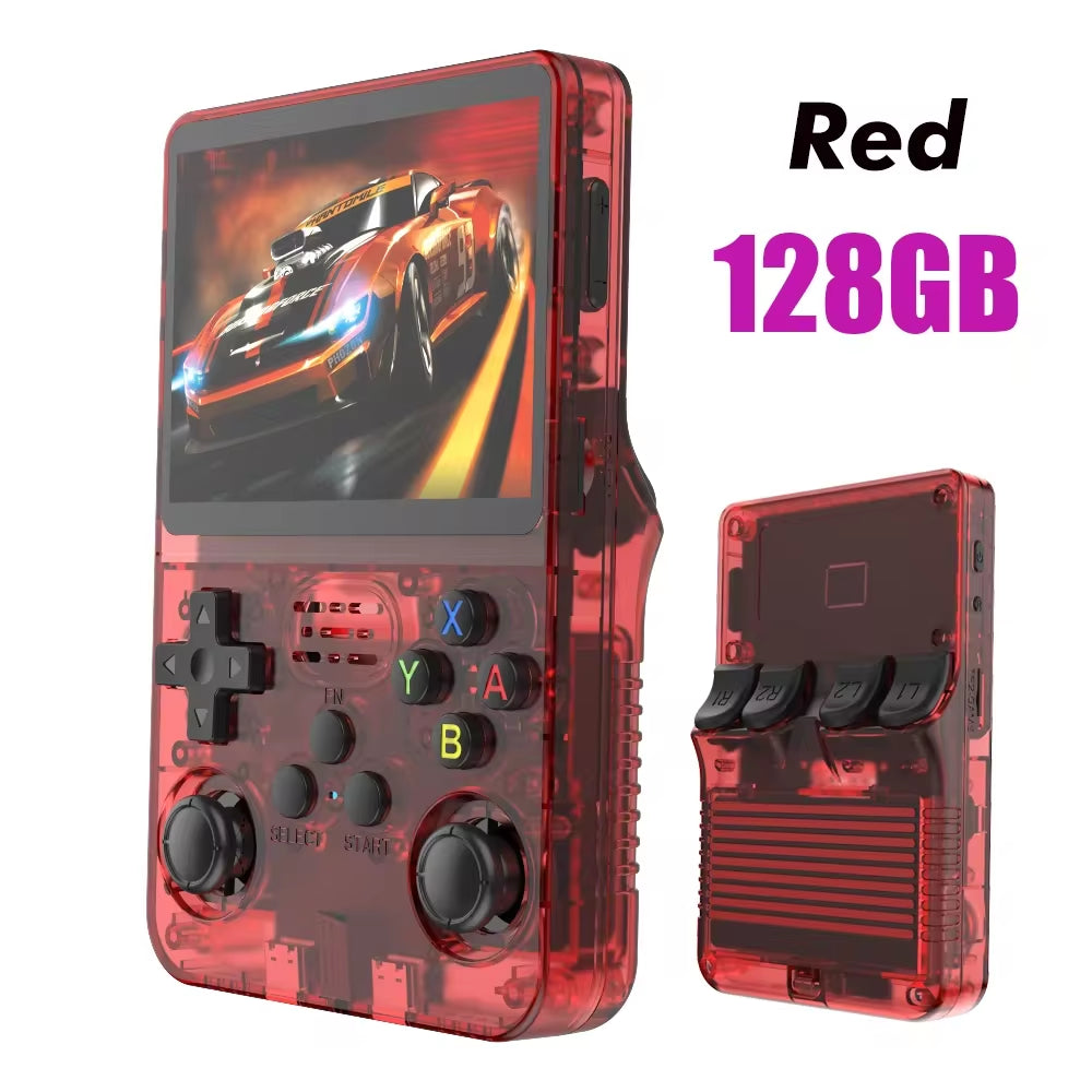 128G Retro Handheld Game Console Linux System 3.5 Inch IPS Screen Portable Pocket Video Player 2 Joystick 64G Games Kid Gift