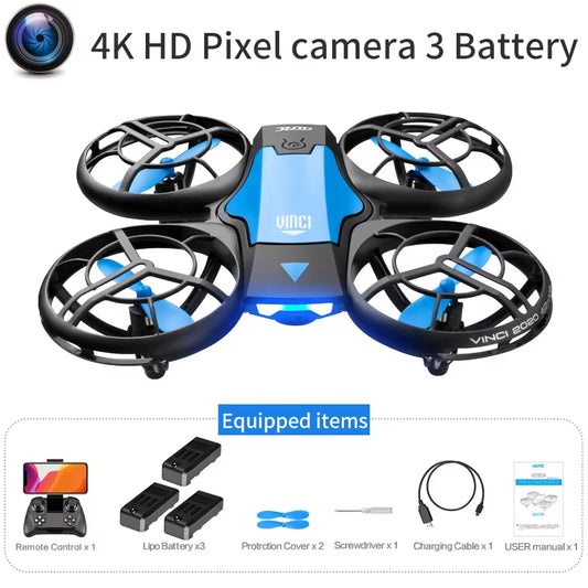 V8 New Mini Drone 4K Profession HD 1080P Wide Angle Camera Wifi FPV RC Dron Height Keep Drones Helicopter Kids Toys